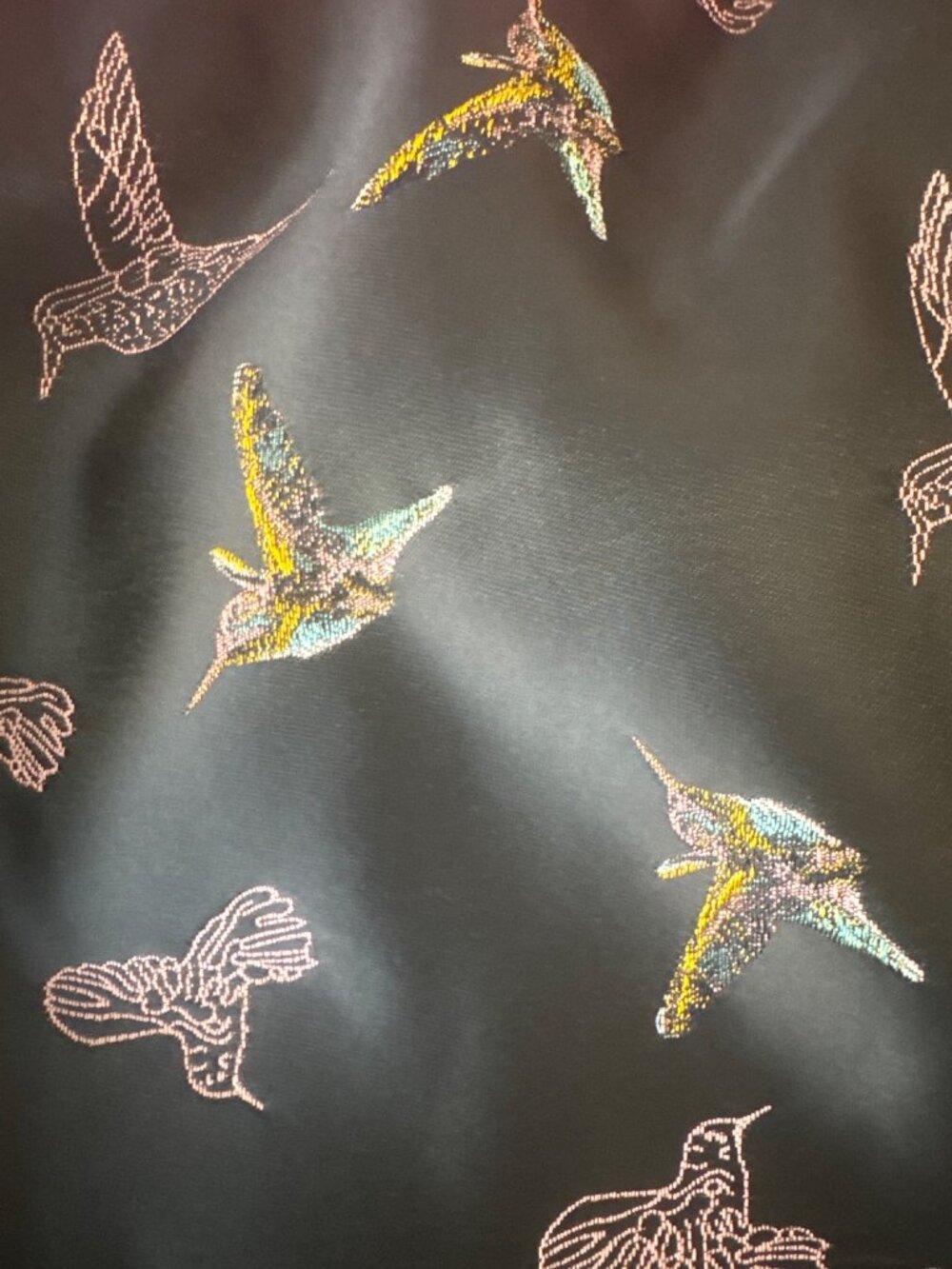 Hutch Black Size 16 Strapless Satiny Dress With Multicolor Bird Print Size - Picture 15 of 16
